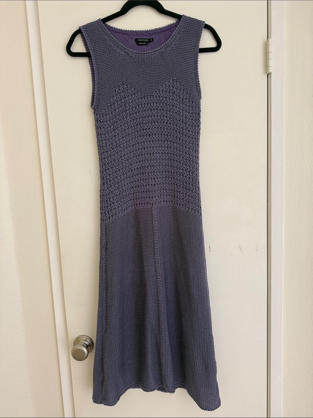 Vertigo Knit Sleeveless Midi Dress in Lavender size M